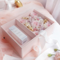 Cajas florales de cartón de alta calidad con tapa transparente