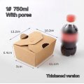 750ml Kraft Paper Box With Pores Foldable Design
