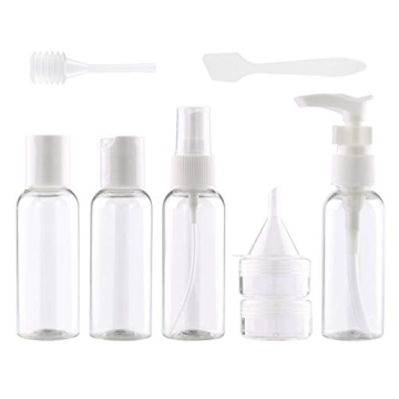 Plastic travel bottles empty set 10pcs cosmetic travel size leak proof