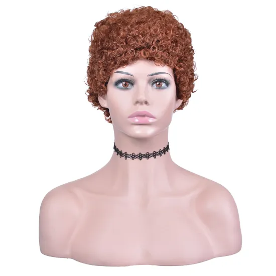 Aishili wholesale lolita kinky curly  wigs brown curly wigs  heat resistant synthetic wigs for black women