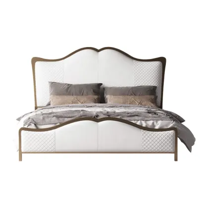 American Style Minimalist Genuine Leather Bed