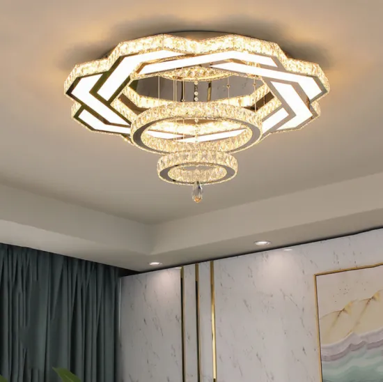 Modern Crystal Ceiling Lamps for High Ceilings