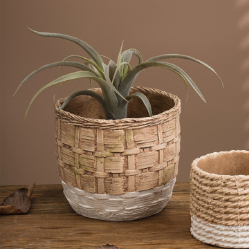 Affordable Antique Nordic Style Large Cylindrical Cement Flower Pots for Garden Planters