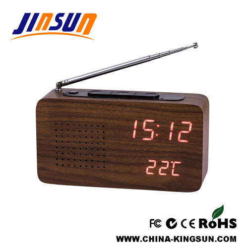 Radio FM fresca con reloj despertador LED