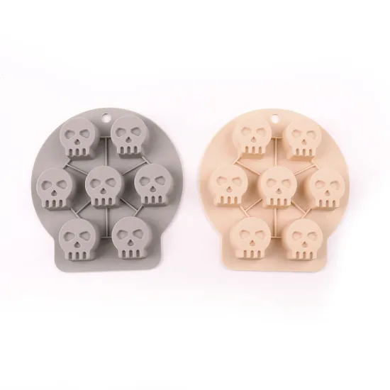 Food-Grade Halloween Skull Silicone Chocolate Mold for Baking and Cake Decorations