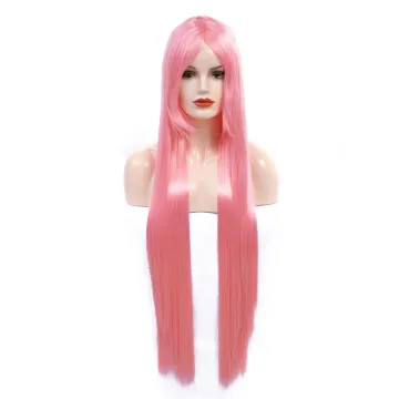 38inch Long Straight Cosplay Costume Wigs Women Synthetic Hair Full Wig With Long Bangs Anime Party Halloween Fancy 96cm