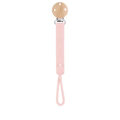 Pink and White Silicone Mam Dummy Clip Adapter - Baby Pacifier Holder for Girls