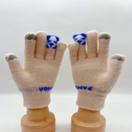 Company of knitted gloves for child