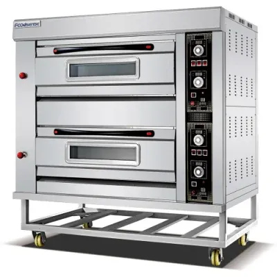 Professional Industrial Gas Bread Baking Oven 2 Deck 6 Tray Commercial Baking Oven