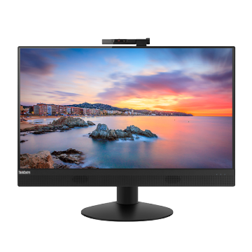 Lenovo ThinkCentre M920Z Desktop PC dengan i7 9700, 8GB RAM, 128GB SSD + 1TB HDD, GPU RX550X, dan monitor LCD 21,5 inci