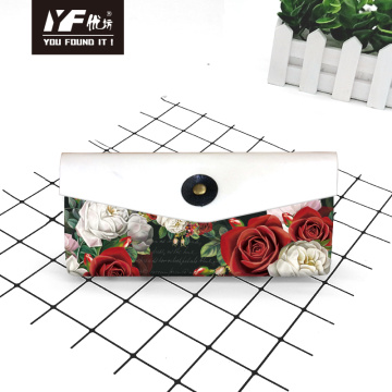 Casa de couro PU de estilo de flor de amor personalizado e bolsa multifuncional de bolsa