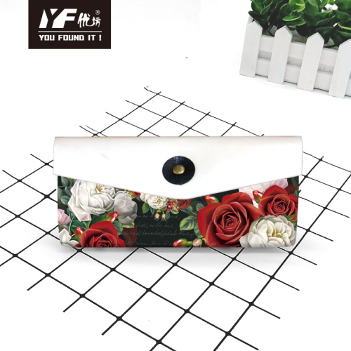 Custom love flower style PU leather pencil case & bag multifunctional bag