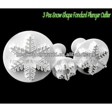 2014 NEW DESIGNS 3 Pcs Snow Shape Fondant Plunger Cutter  / CAKE TOOLS