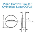 Planokonvex cirkulär cylindrisk lins