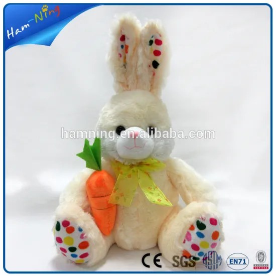 33cm beautiful nanjing factory plush toy rabbit toy with carrot