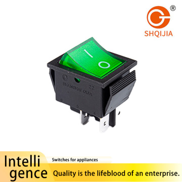 Interruptor basculante verde en forma de barco R11-212