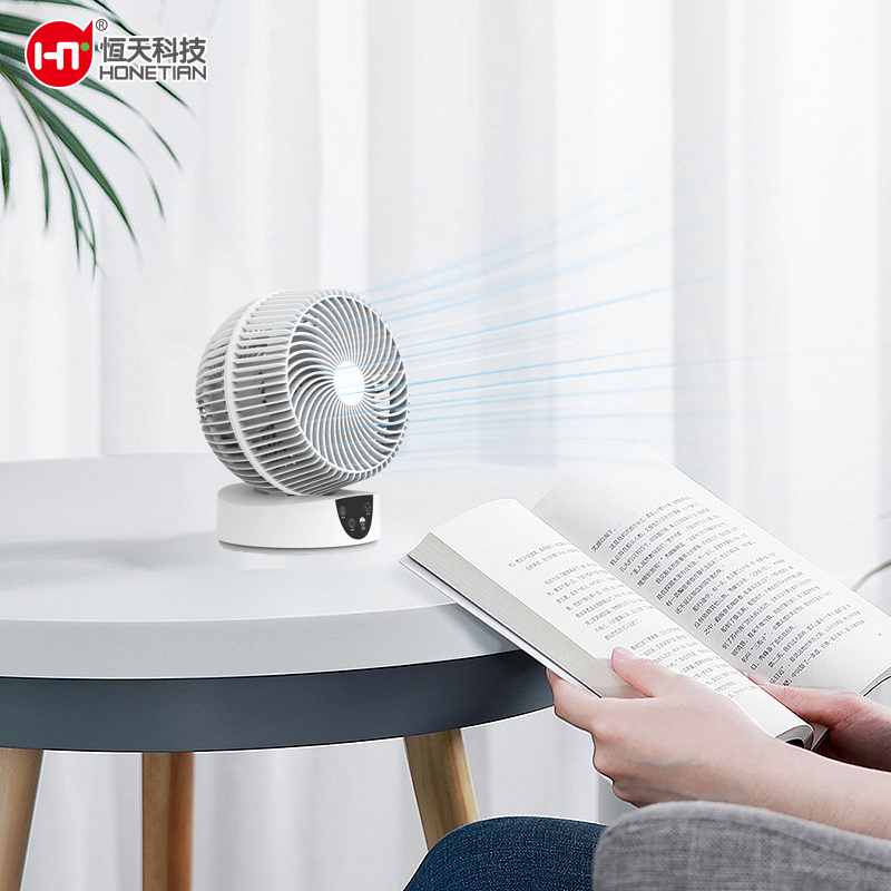 HONETIAN remote control LED display 3speeds 4 modes 9 timer 8 inches AC air circulator indoor plastics custom colors table fan