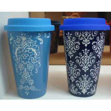 Ceramic Mugs with hollow out carving