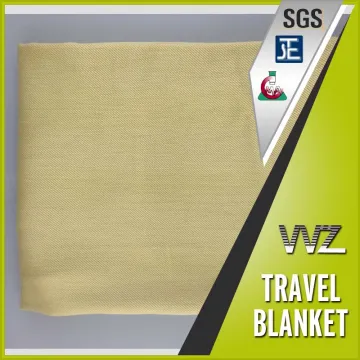 golden color 100%modacrylic flame retardant twill woven travel blanket bus blanket