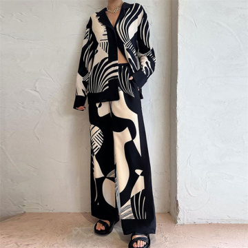2024 Frauen Sommer elegant gedruckte Langschildhosen Casual Mode Set