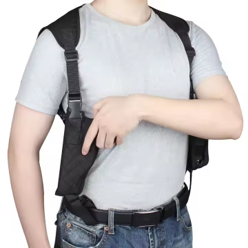 Outdoor Tactical Nylon Shoulder Holster with Dual Hidden Lights