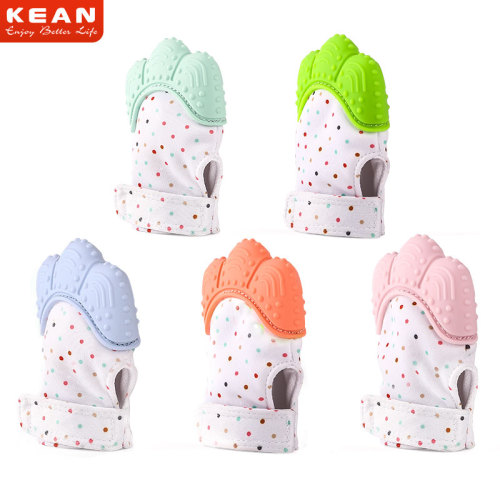 KEAN Wholesale Baby Handy Teether, Muñeca de dentición del bebé, guantes de dentición de silicona