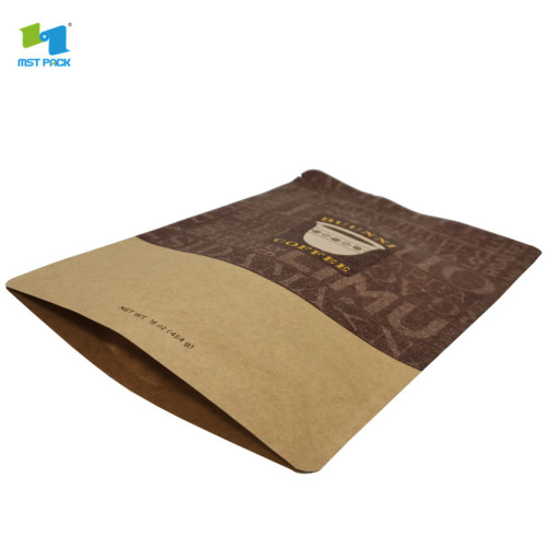 Recycled kraft paper aluminum foil stand up coffee bag