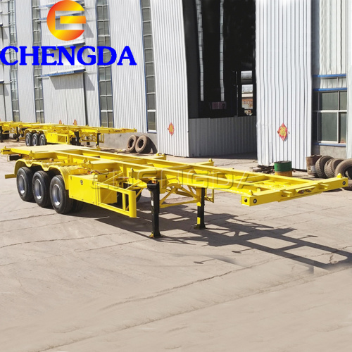 40Ft Tri-axle Container Skeleton Truck Trailer