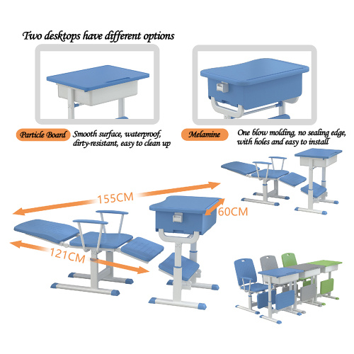 Table et chaise d&#39;étude des meubles scolaires