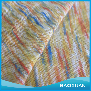 50%Polyester 50%rayon broken color yarn space dyed fancy hacci sweater knit fabric for garment