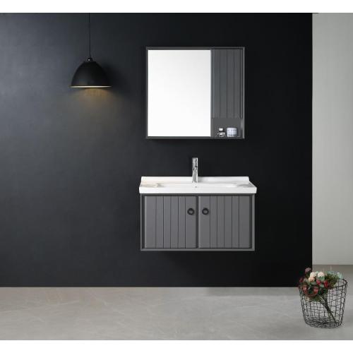 White and grey color aluminum cabinet for bathroom