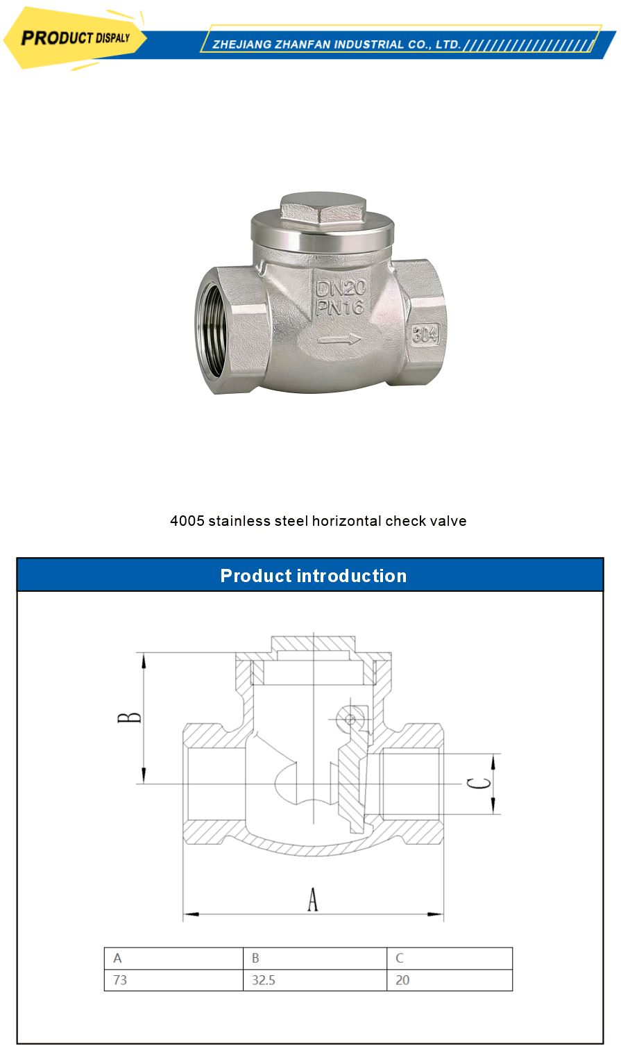 stainless steel horizontal check valves