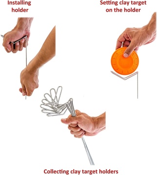 Amz New Design Outdoor Shooting Practice Targets with Clay Holder and Easy Hand Clay Thrower