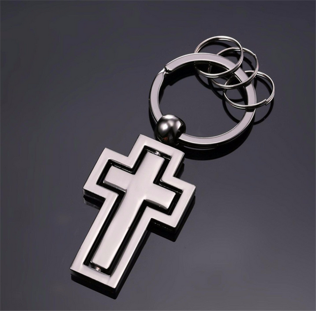 Wholesales Customised Metal Cross Keyring Craft