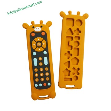 tv remote teether phone remote design silicone baby teethers kids teething sensory toy wholesale