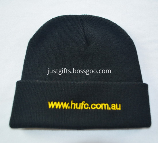 Promotional Black Knitted Caps with Logo1