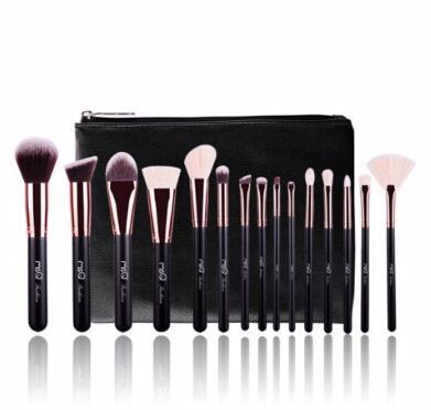 15 Piece Rose Gold Comsetics Brush Set