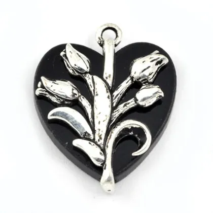Pendant, Fashion Flower Antique Silver Pendant, Pendant Jewelry Findings Metal p5830