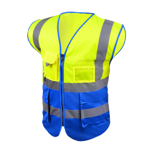 Gilet en maillage réfléchissant OEM avec poches pour la construction