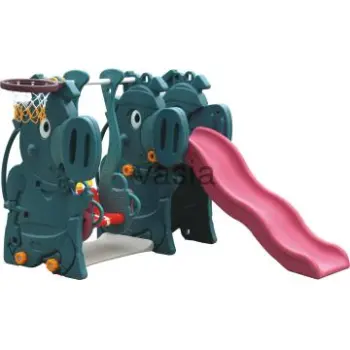 Indoor play equipment , plastic slide .