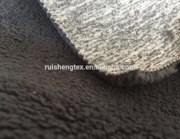 china manufacture 100%polyester 3 color slub sweater bonded shu velvet