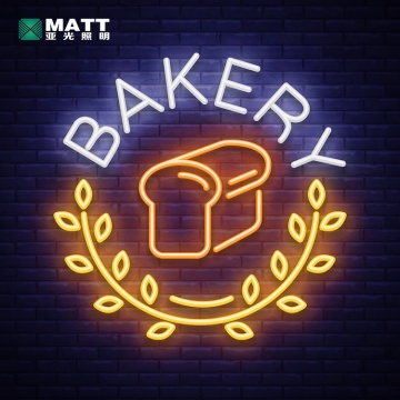 Bakery Neon Sign Led Bread Light untuk Hiasan Kedai