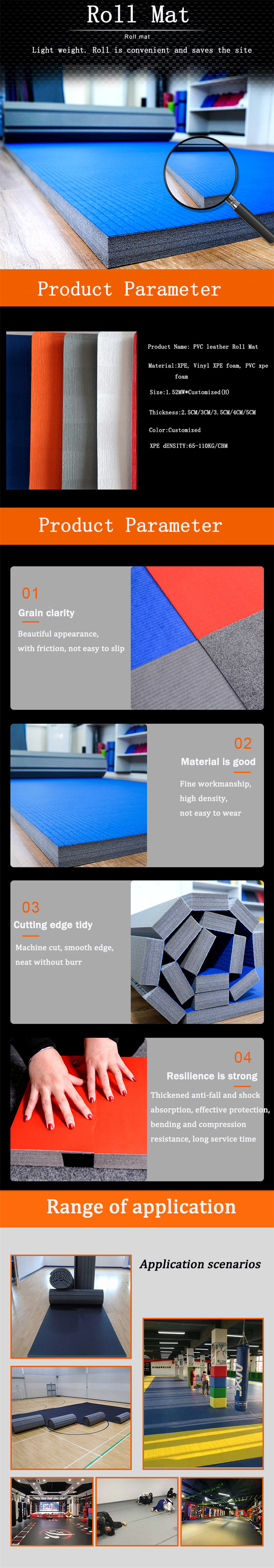 High Quality Gymnastics Roll Up Floor Mats China Manufacturer