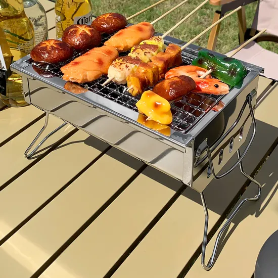 Top selling Outdoor BBQ Grill  Foldable Barbecue stainless steel mini grills portable charcoal barbecue grills