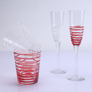 Set di bicchieri colorati in filo di champagne