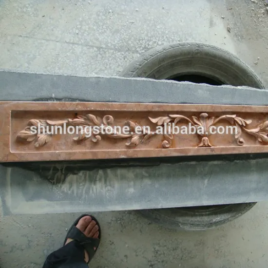 Golden marble flower carving,wall decorative stone