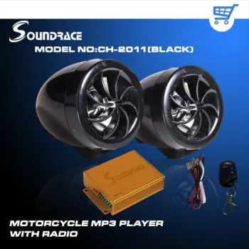 Motorcycle speaker with alarm system