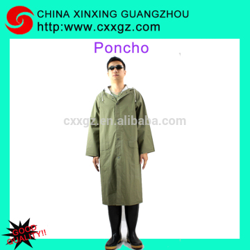 Long sleeves light green color camping outdoor poncho
