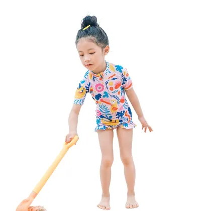 Girls' One-Piece Swimsuit: New Children's Hot Spring Bathing Suit