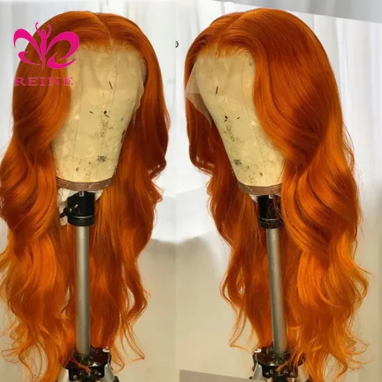 New design Body wave lace frontal wig REINE ombre color body wave hair lace front wig with baby hair double drawn human hair wig